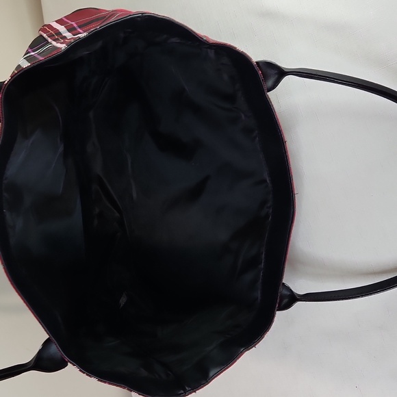 Victorias Secret Red Black Plaid Tote Bag. Limited Edition.  Size 20x11 - Picture 7 of 10